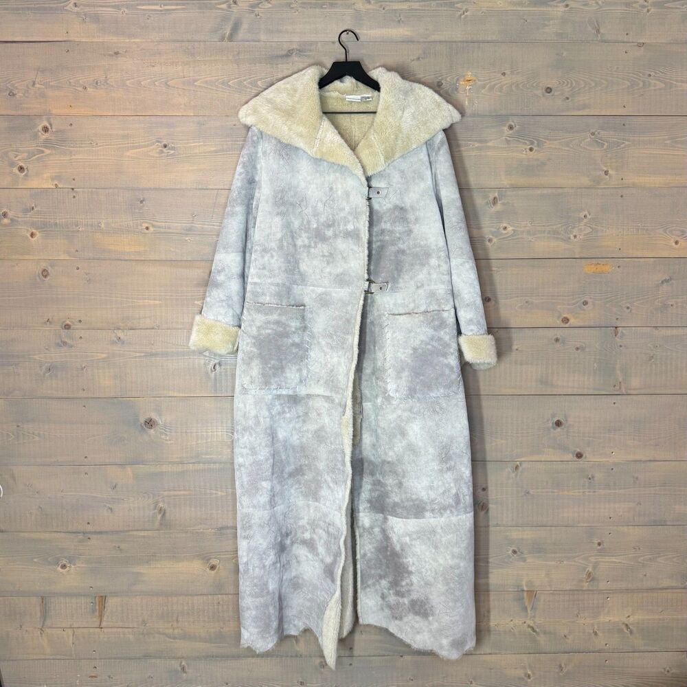 Vintage Newport News Suede Leather Coat w/ Faux Fur Lining Women's 3XL